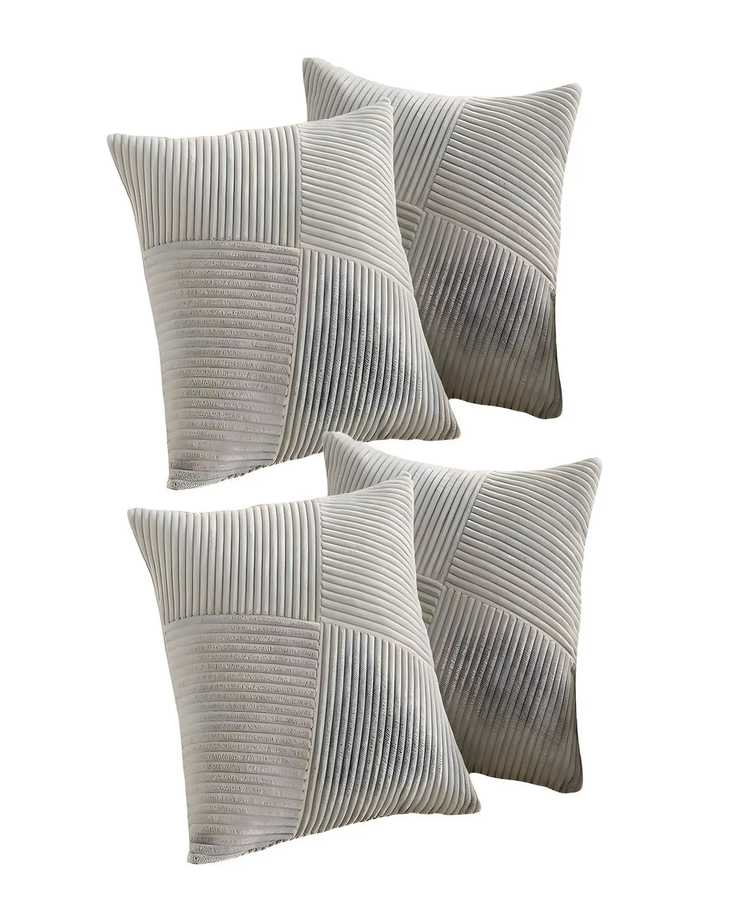 PACK DE 4 FUNDAS DE COJIN FELPA GRIS 1