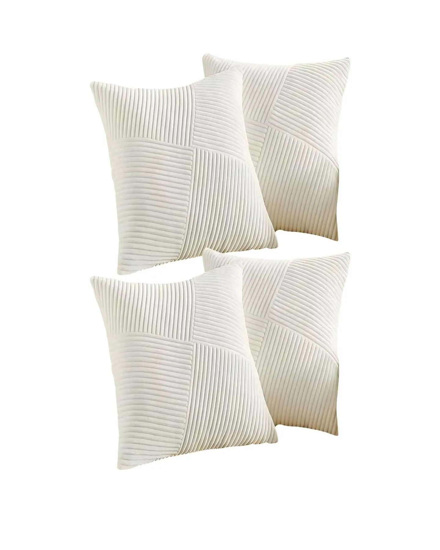 PACK DE 4 FUNDAS DE COJIN FELPA BLANCO 1