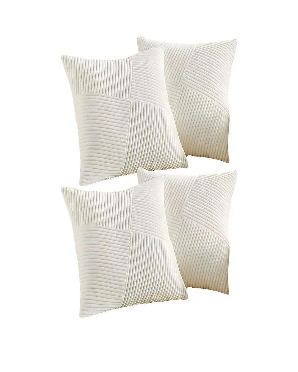 PACK DE 4 FUNDAS DE COJIN FELPA BLANCO 1