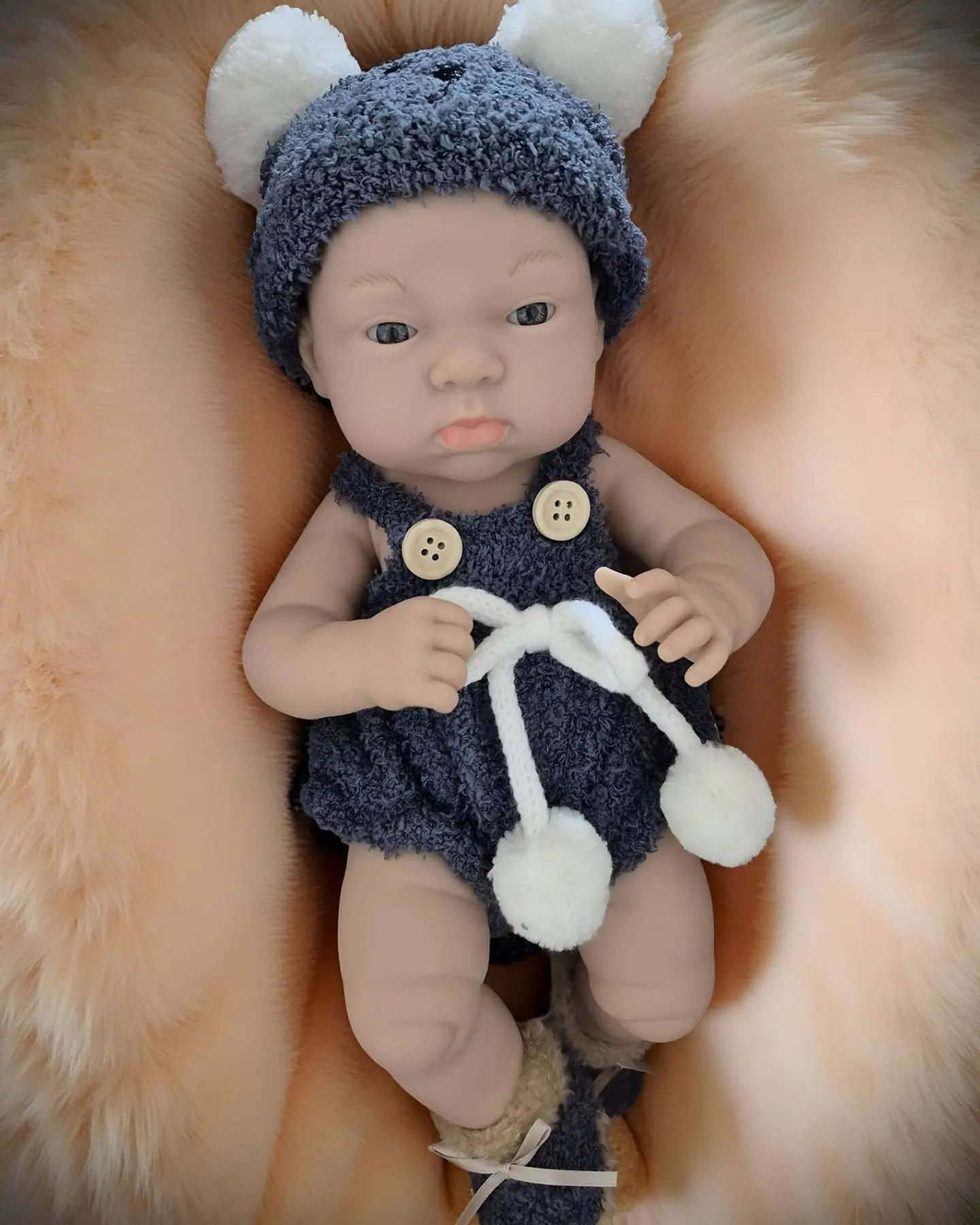 Muñeca bebé realista niña infantil baby so lovely azul 4