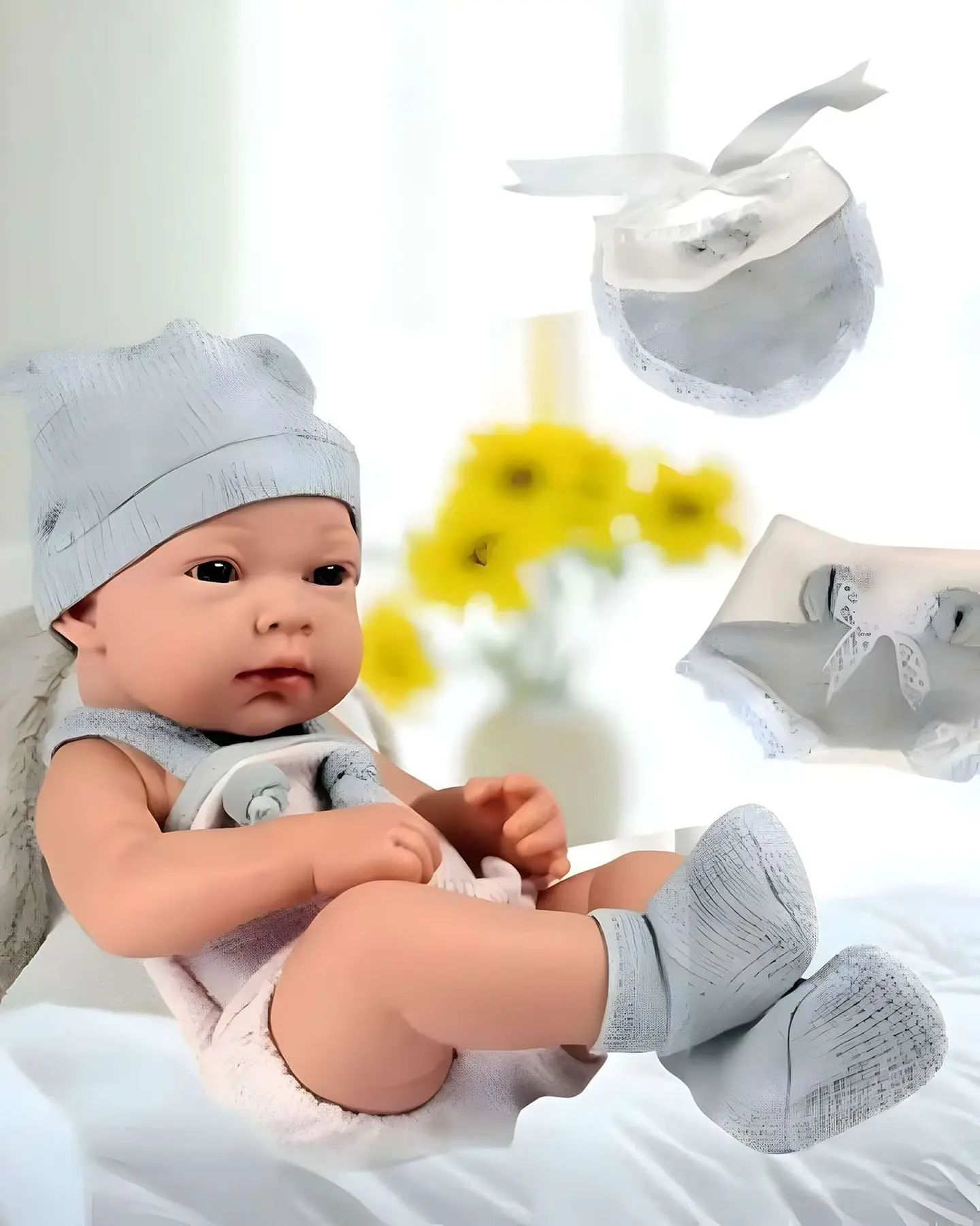 Muñeca bebé realista niña infantil babydoll celeste 4
