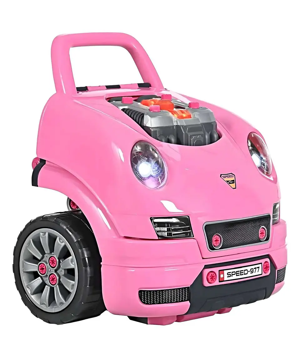 Juguete Auto Para Reparar Con Luces Sonidos Y Accesorios Rosa 4