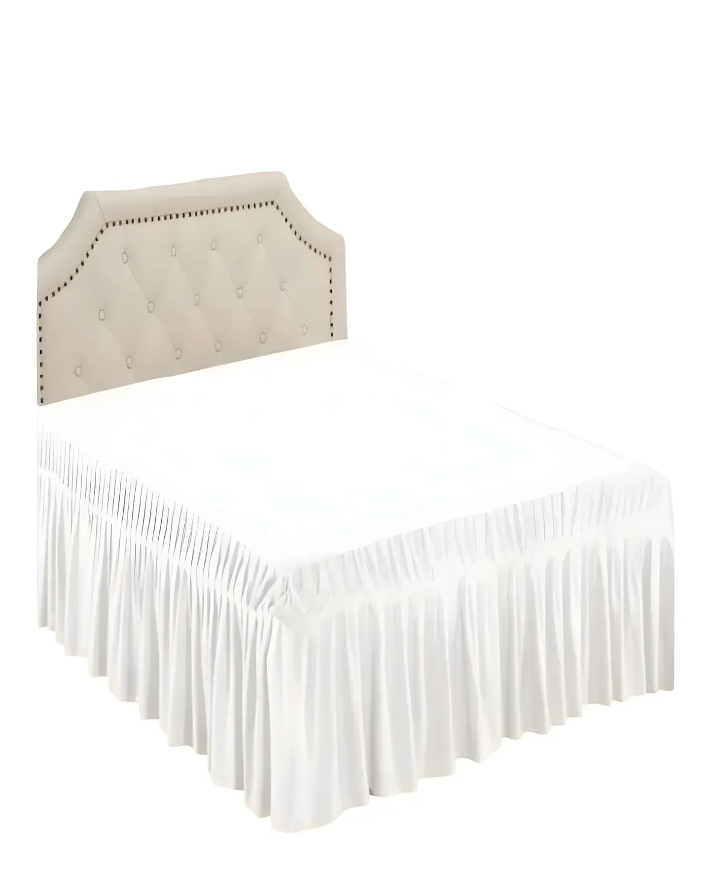 FALDON DE CAMA SIN FUNDA PLAZA Y MEDIA BLANCO 2