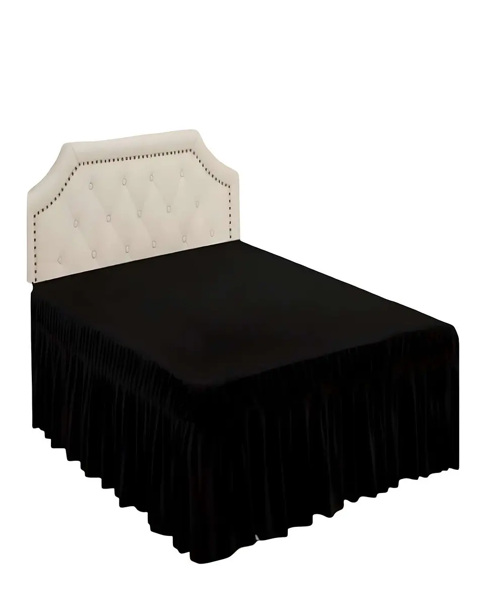 FALDON DE CAMA SIN FUNDA 2 PLAZAS NEGRO 2