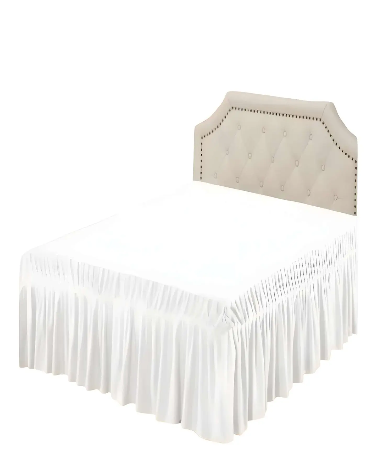 FALDON DE CAMA SIN FUNDA KING BLANCO 1