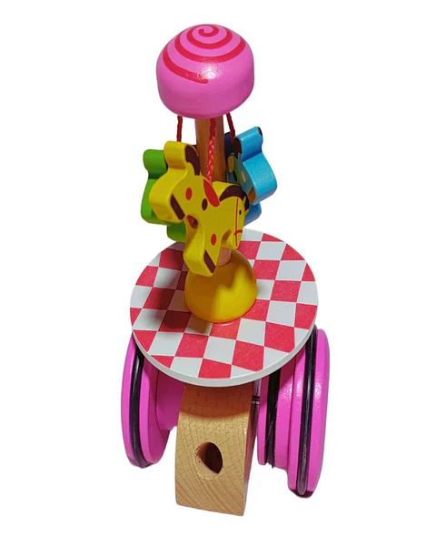 CORREPASILLO DE MADERA NIÑA ROSA