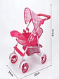Coche de Juguete para Muñecas con Toldo Plegable y Bandeja Rosado Diseño Lineal - Miniatura 6