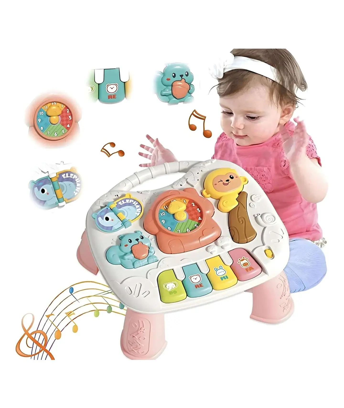 Mesa Interactiva Para Bebé Con Luz Y Sonido ROSA 1