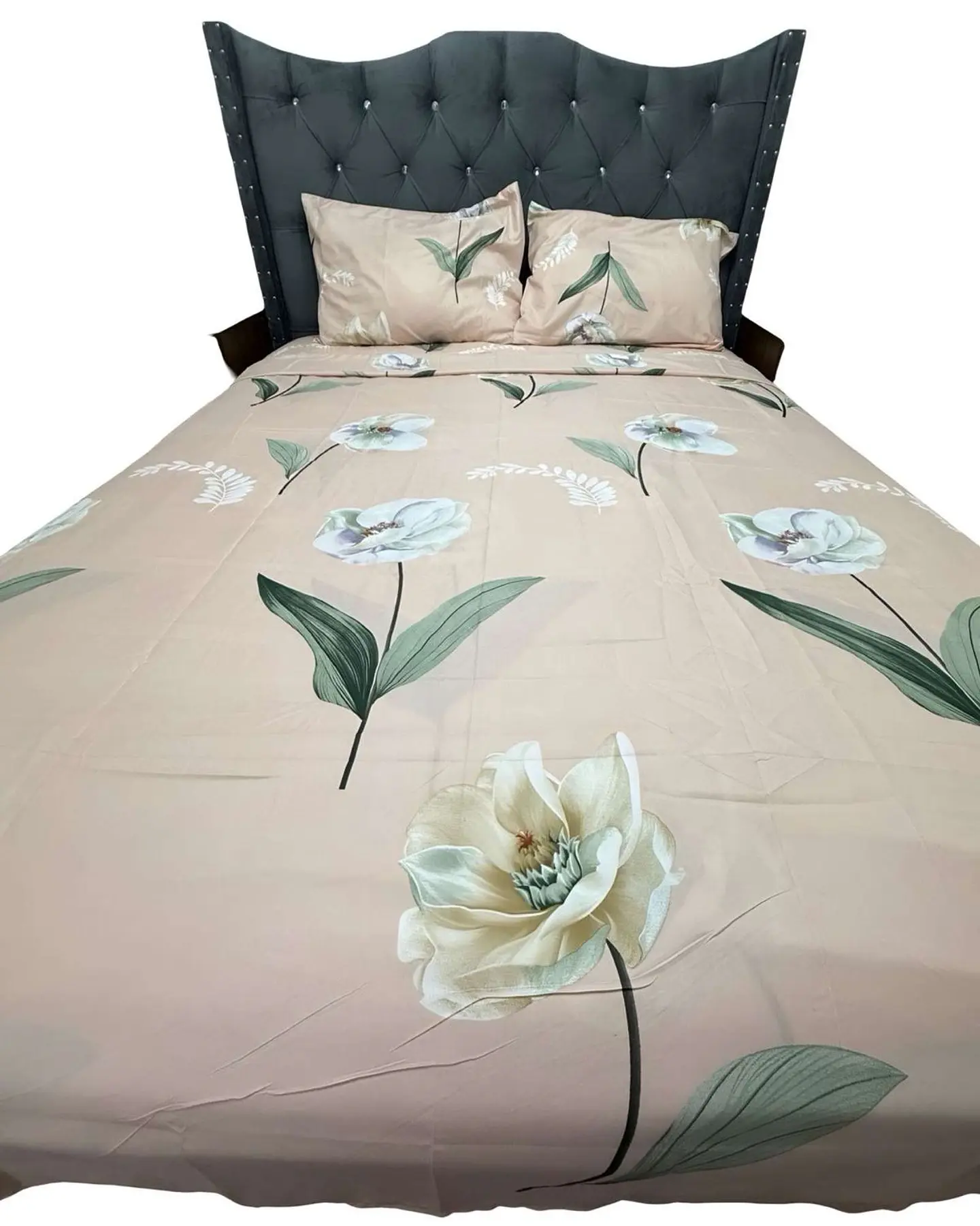 SABANA DE GÉNERO KING ROSADO FLORES 1