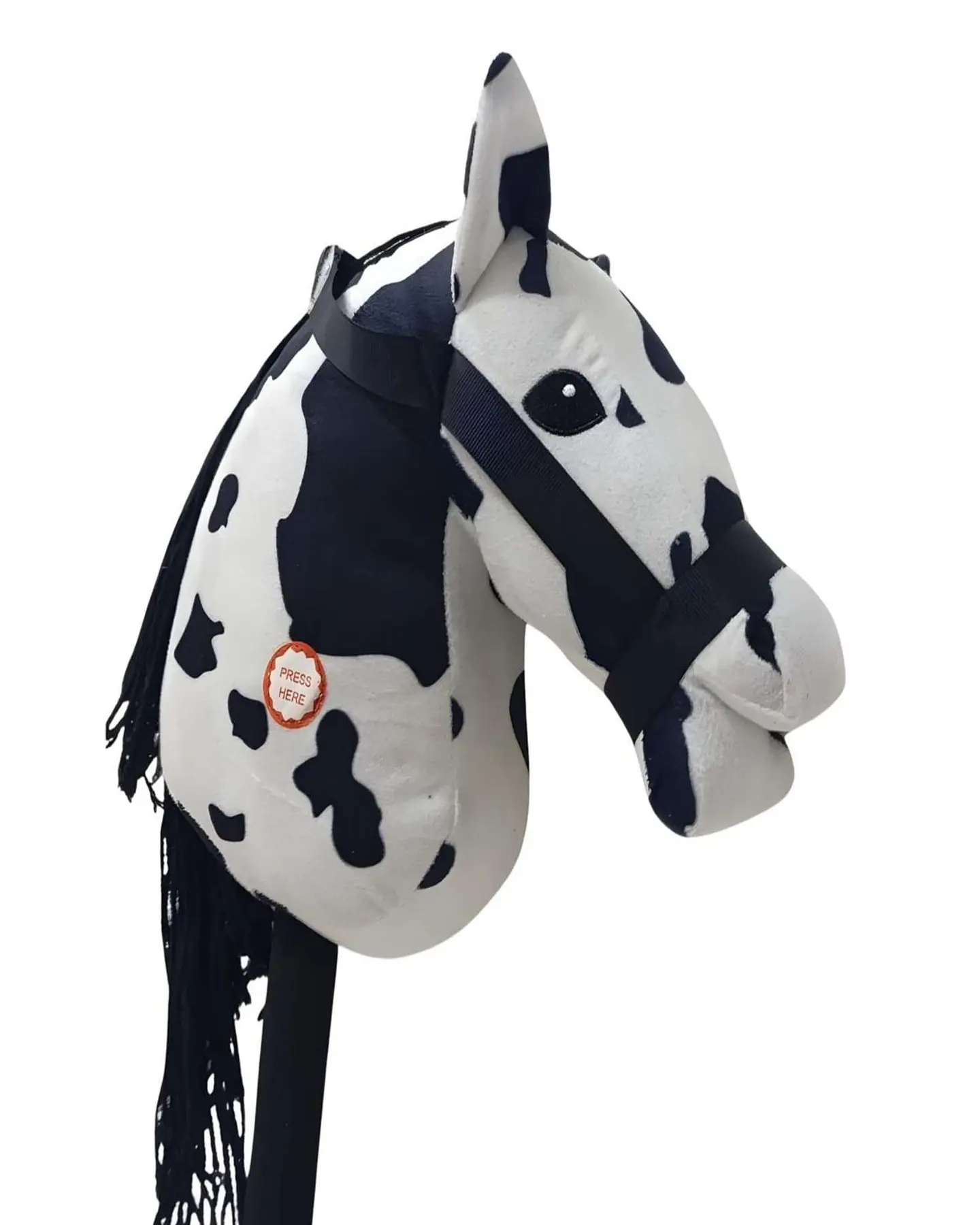 Caballo de Madera Con Sonido Blanco con Manchas 2
