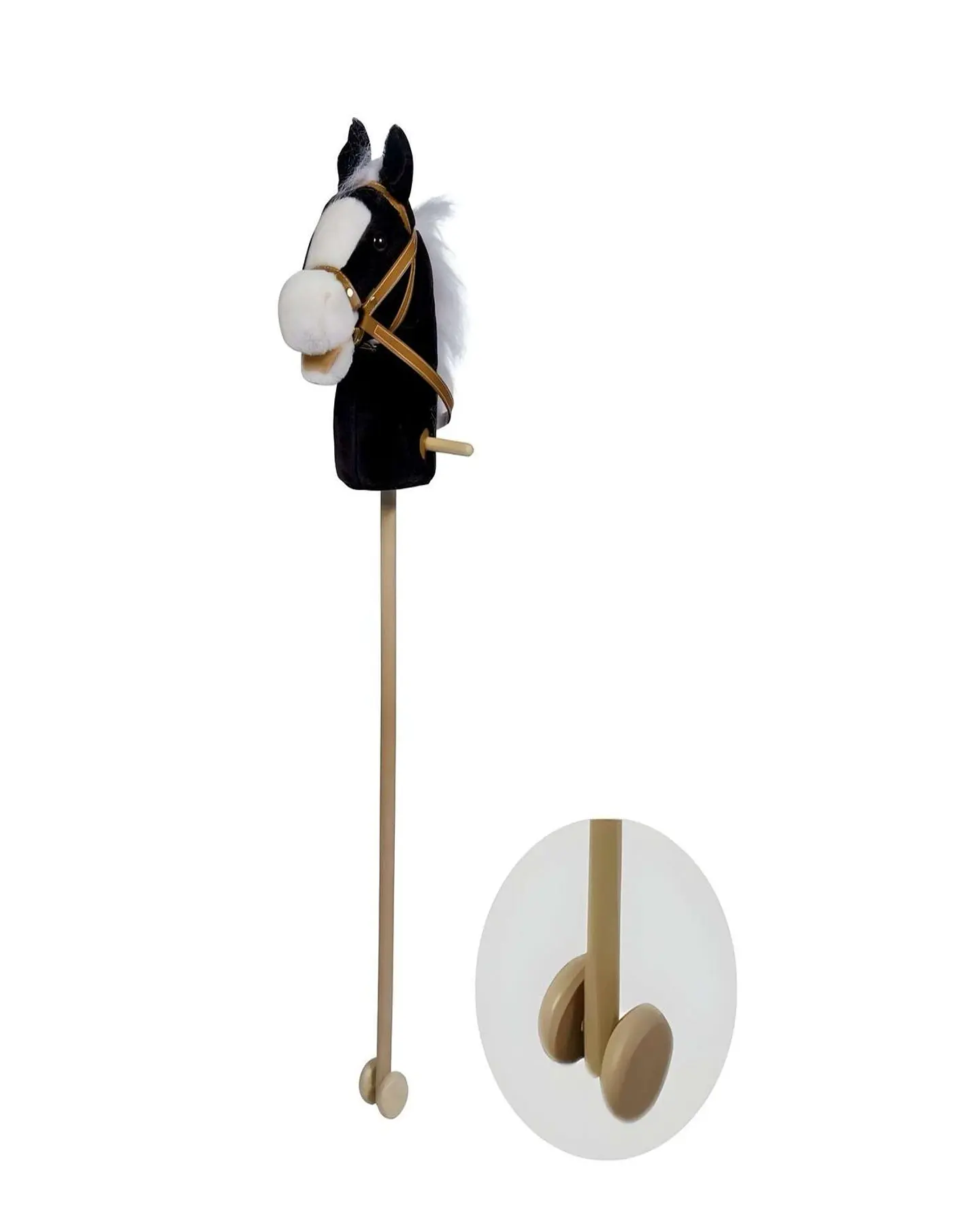 Caballo Bastón de Madera con Sonido Negro 1