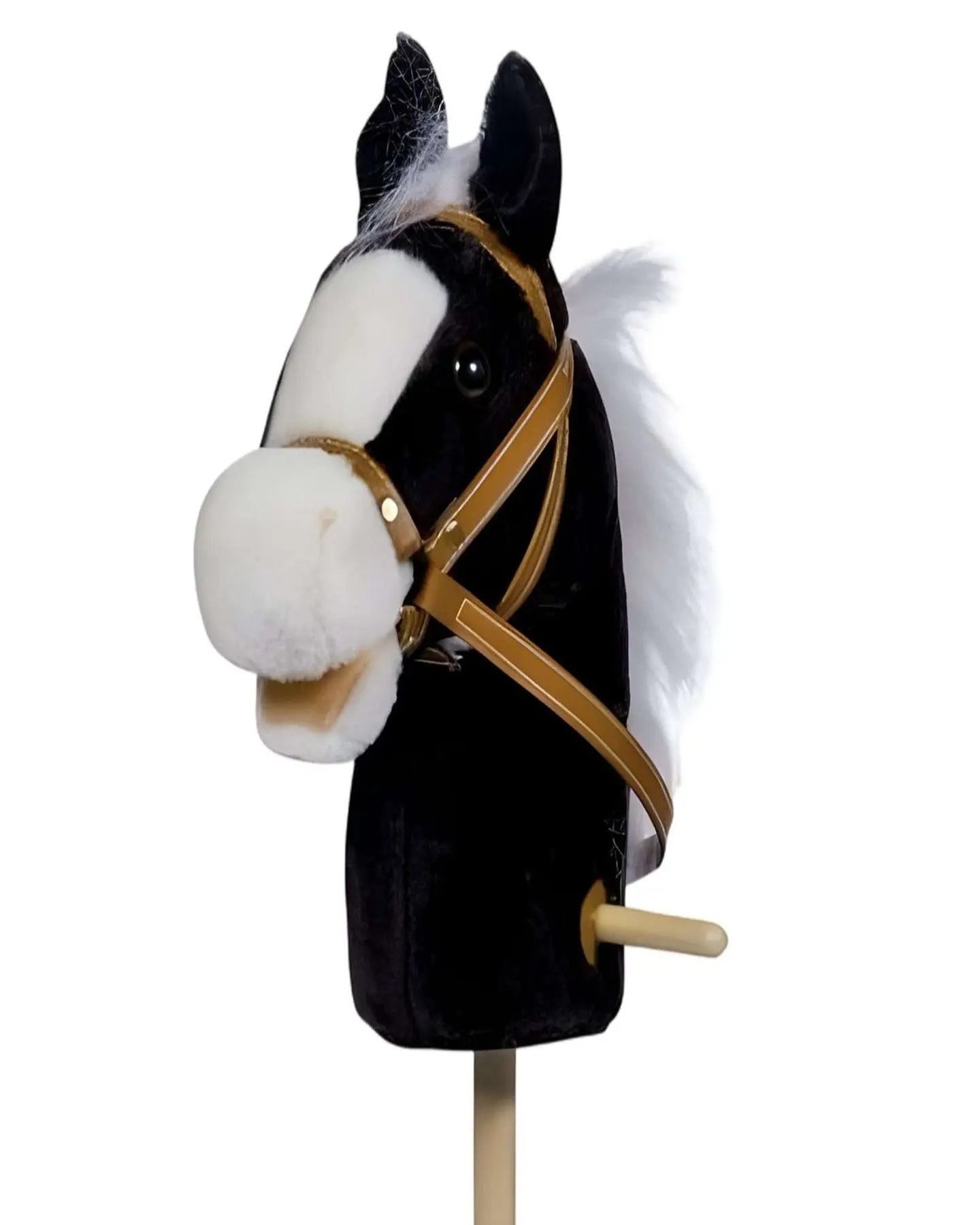 Caballo Bastón de Madera con Sonido Negro 2