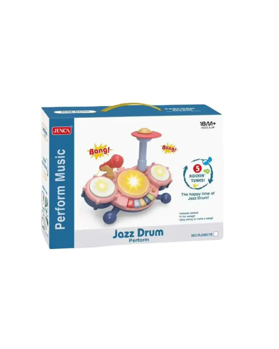 Bateria Musical de Juguete Para Bebe Rosa 6