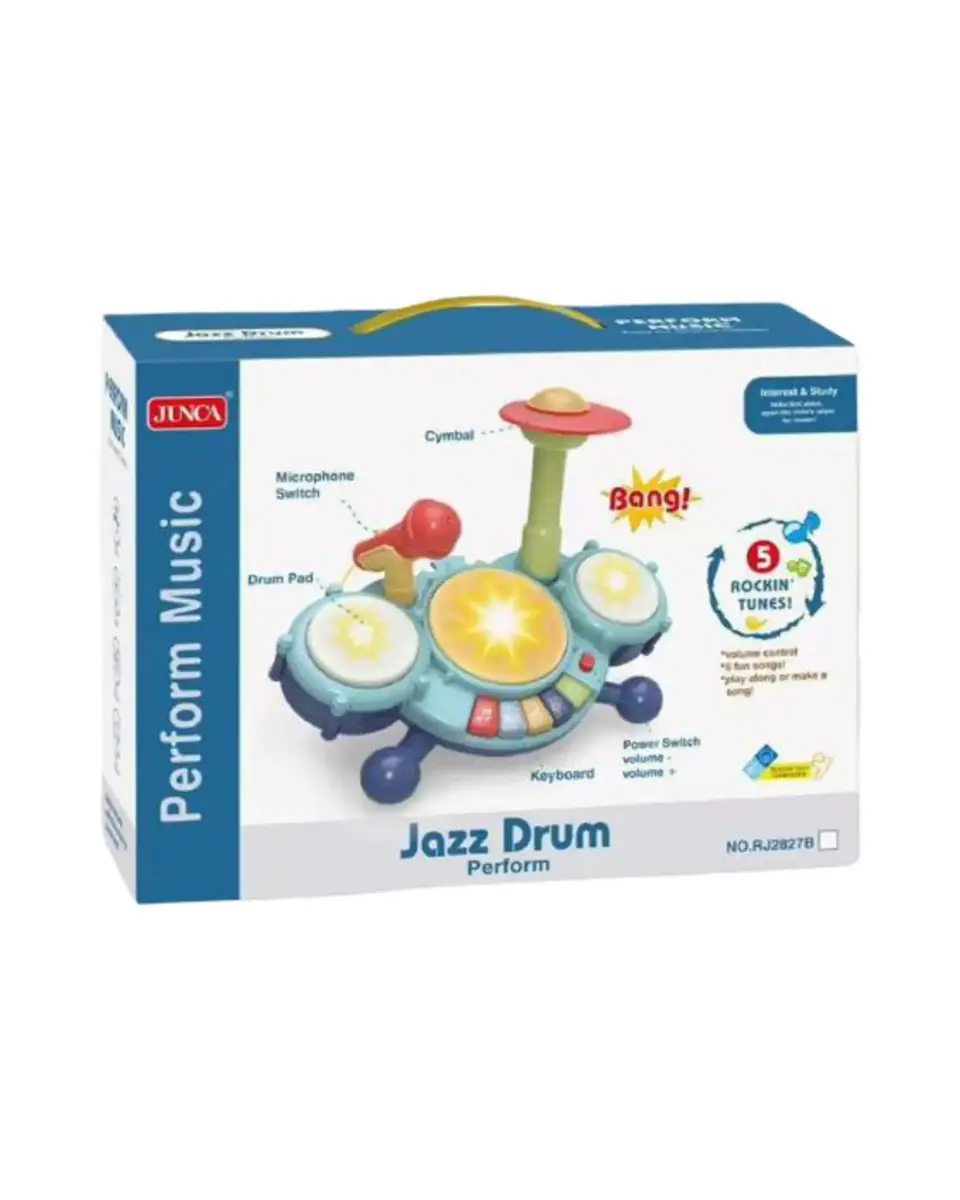 Bateria Musical de Juguete Para Bebe Azul 6