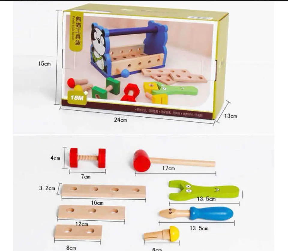 Herramientas Juguete Madera Para Niños - Set Completo 4