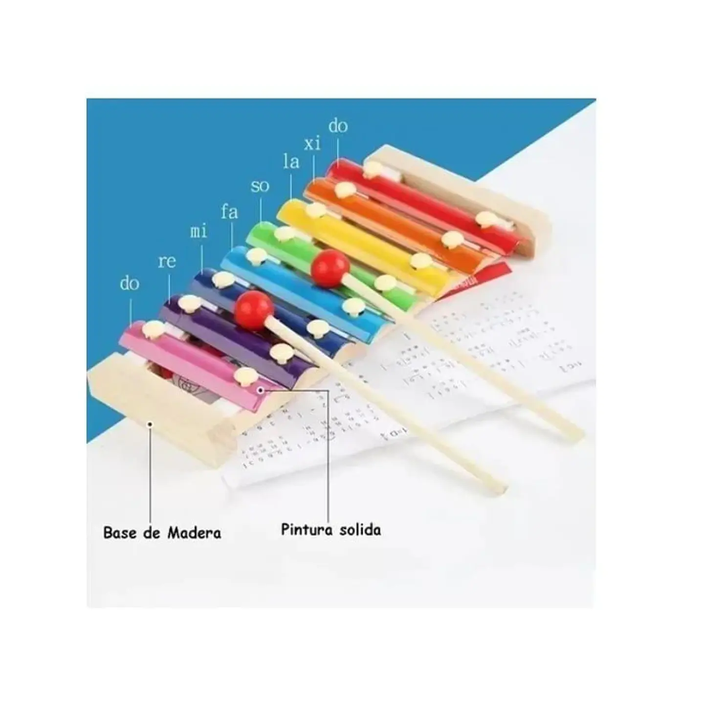 Pack 8 Juguetes Didácticos Musicales de Madera Para Niños 2