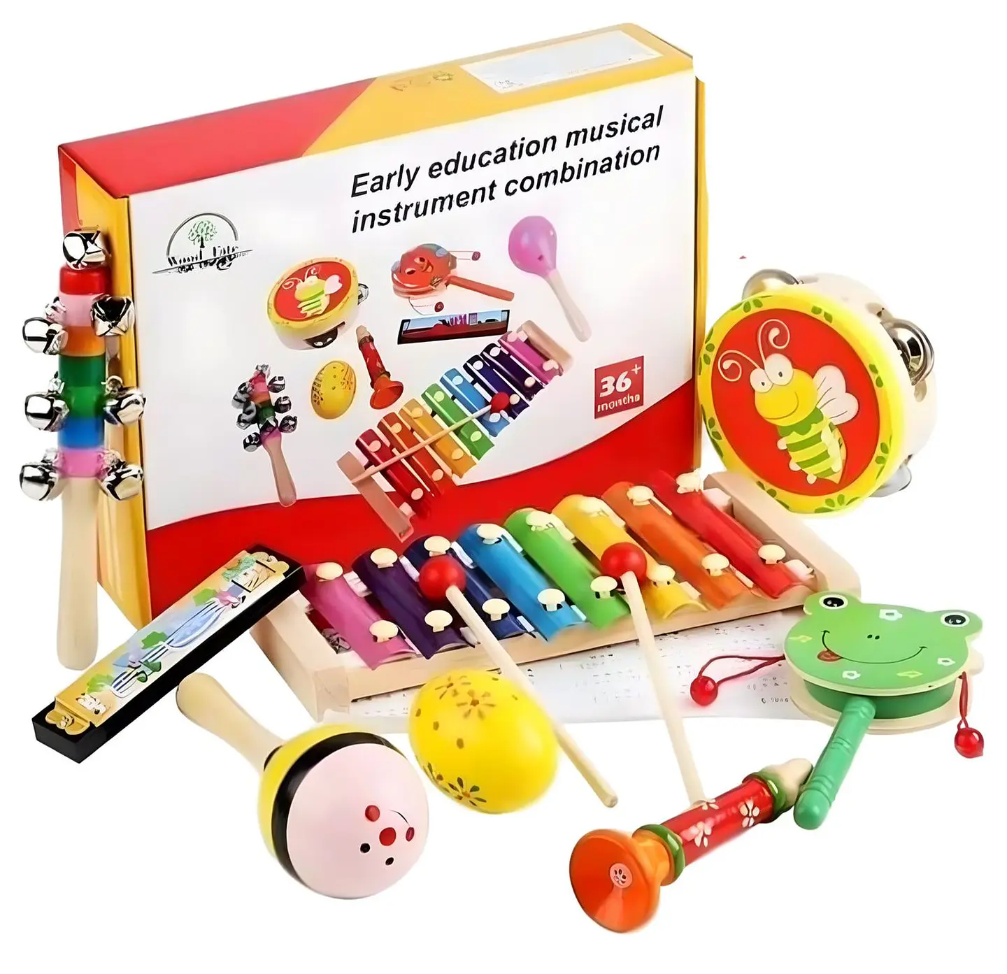 Pack 8 Juguetes Didácticos Musicales de Madera Para Niños 3