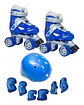 Patines Ajustables mas Kit con Casco 4 Ruedas Niño Azul Talla M35-38 - Miniatura 1