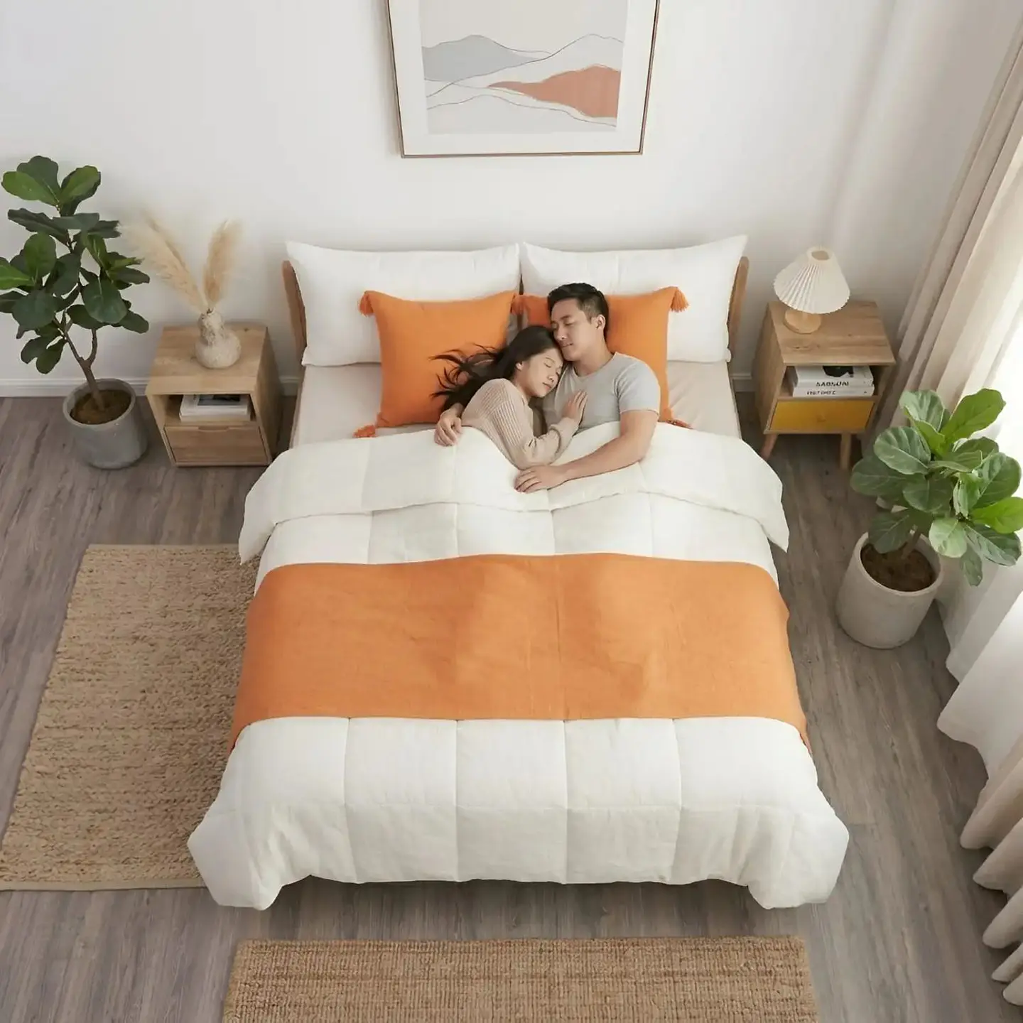 Piecera de Cama Diseño Lino con Borlas 1