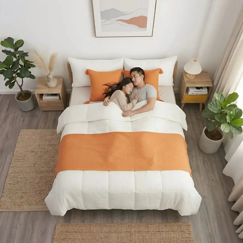 Piecera de Cama Diseño Lino con Borlas 1