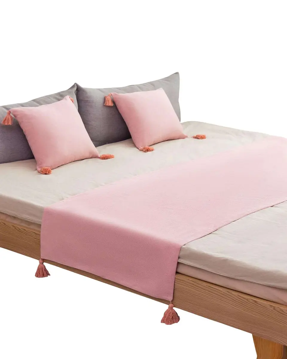 PIECERA SIN FUNDAS CON POMPONES ROSA 1