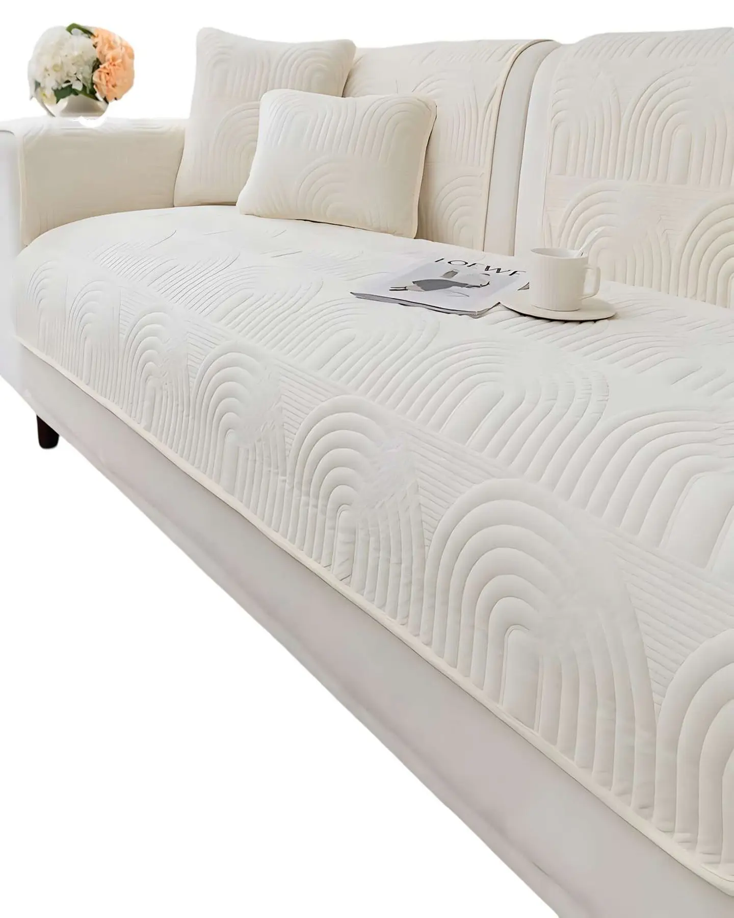 PACK DE 5 FUNDAS PARA SOFA CON DISEÑO BLANCO 1