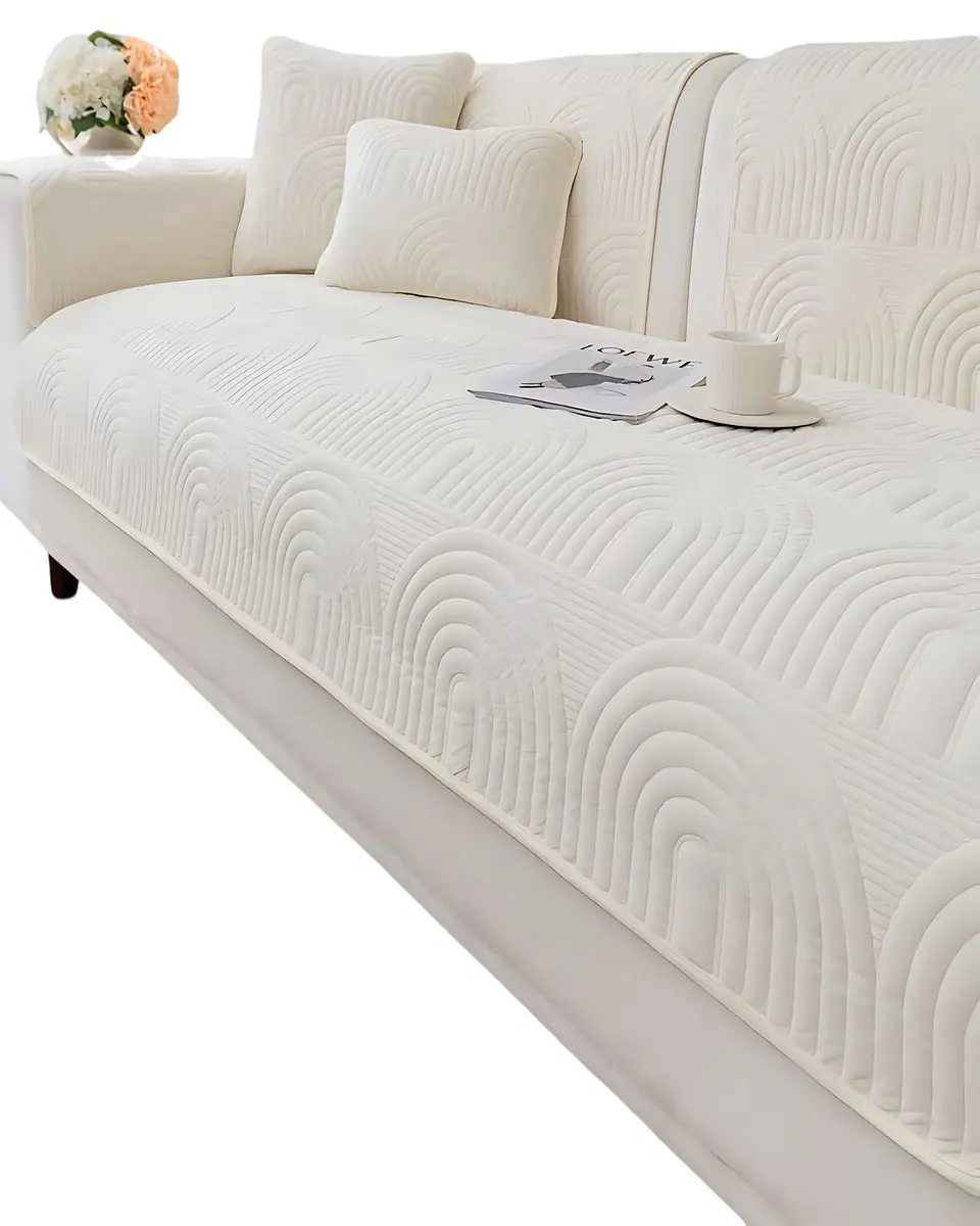 PACK DE 5 FUNDAS PARA SOFA CON DISEÑO BLANCO 1
