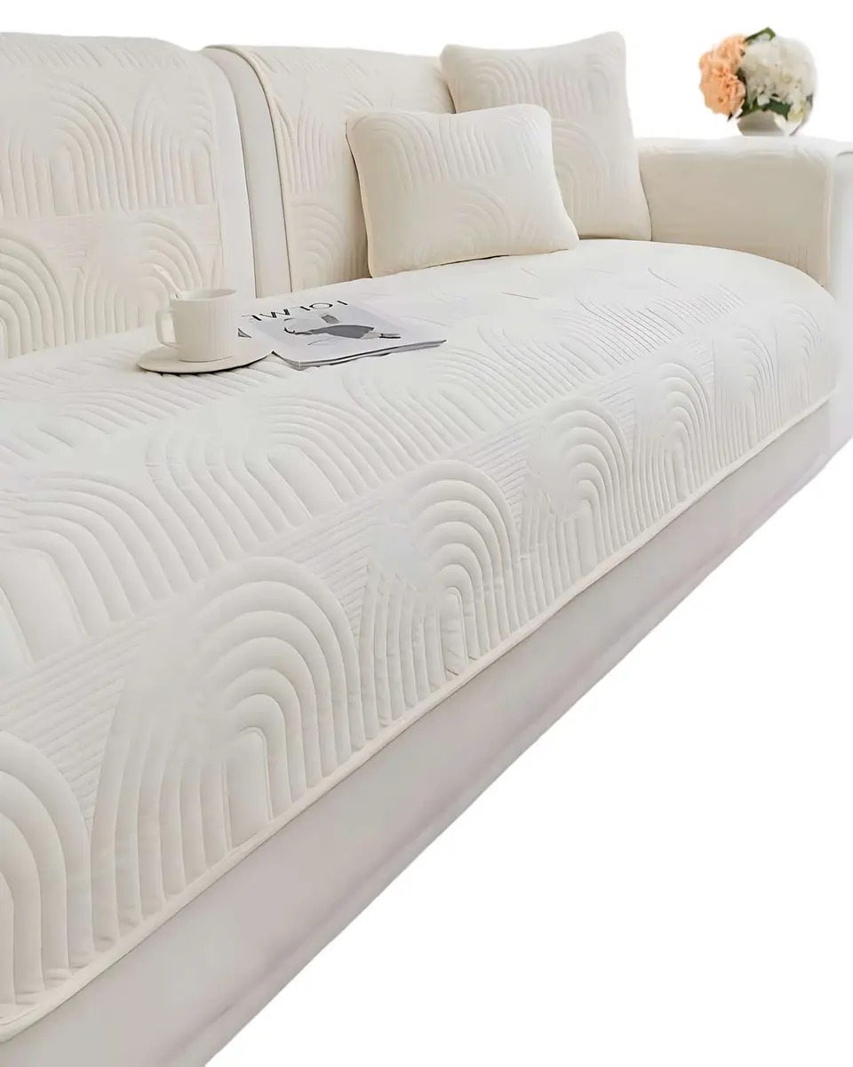 PACK DE 5 FUNDAS PARA SOFA CON DISEÑO BLANCO 2