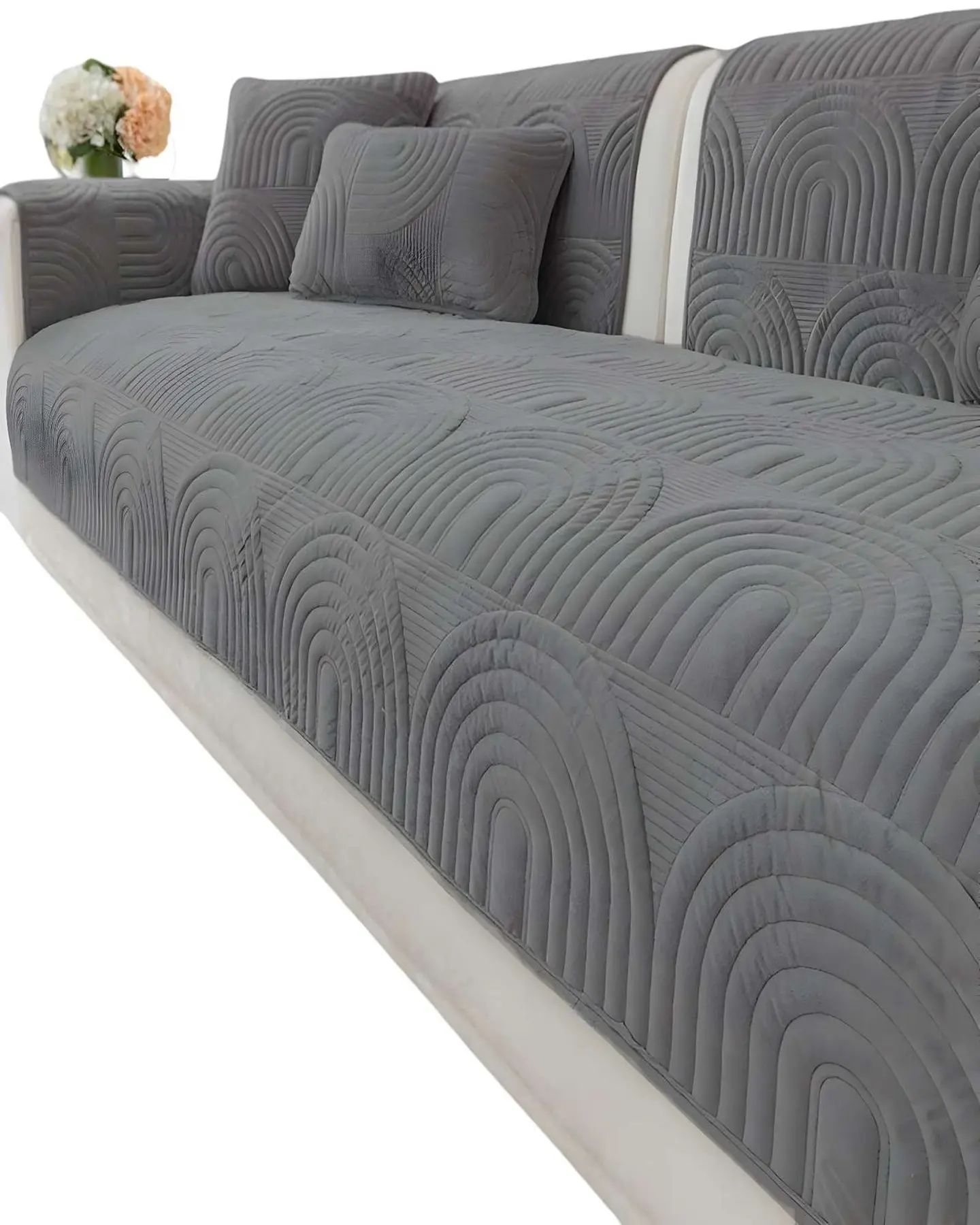 PACK DE 5 FUNDAS PARA SOFA CON DISEÑO GRIS 1