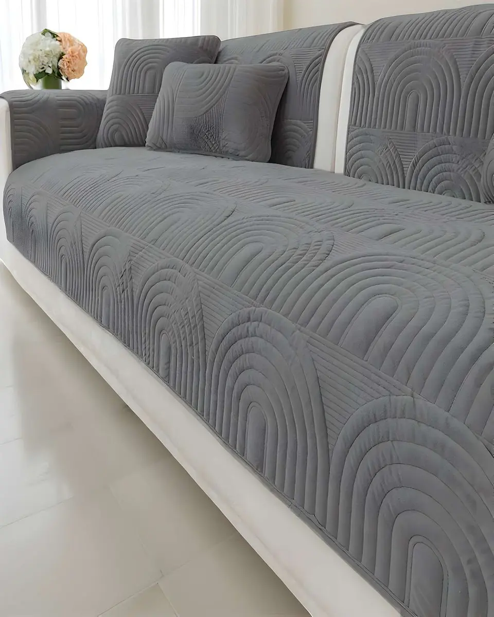 PACK DE 5 FUNDAS PARA SOFA CON DISEÑO GRIS 3
