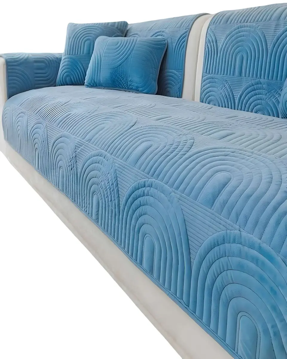 PACK DE 5 FUNDAS PARA SOFA CON DISEÑO CELESTE 1