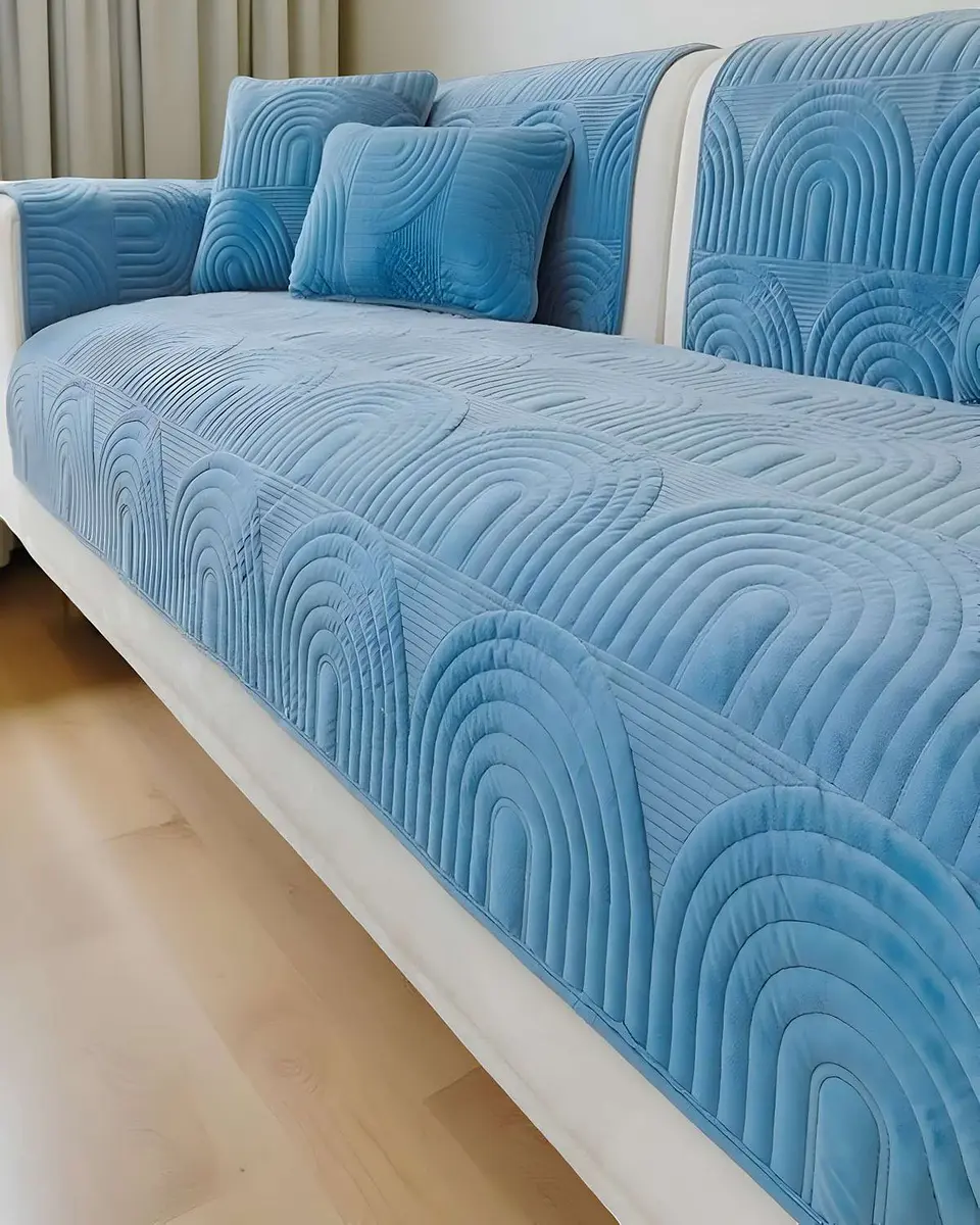 PACK DE 5 FUNDAS PARA SOFA CON DISEÑO CELESTE 3