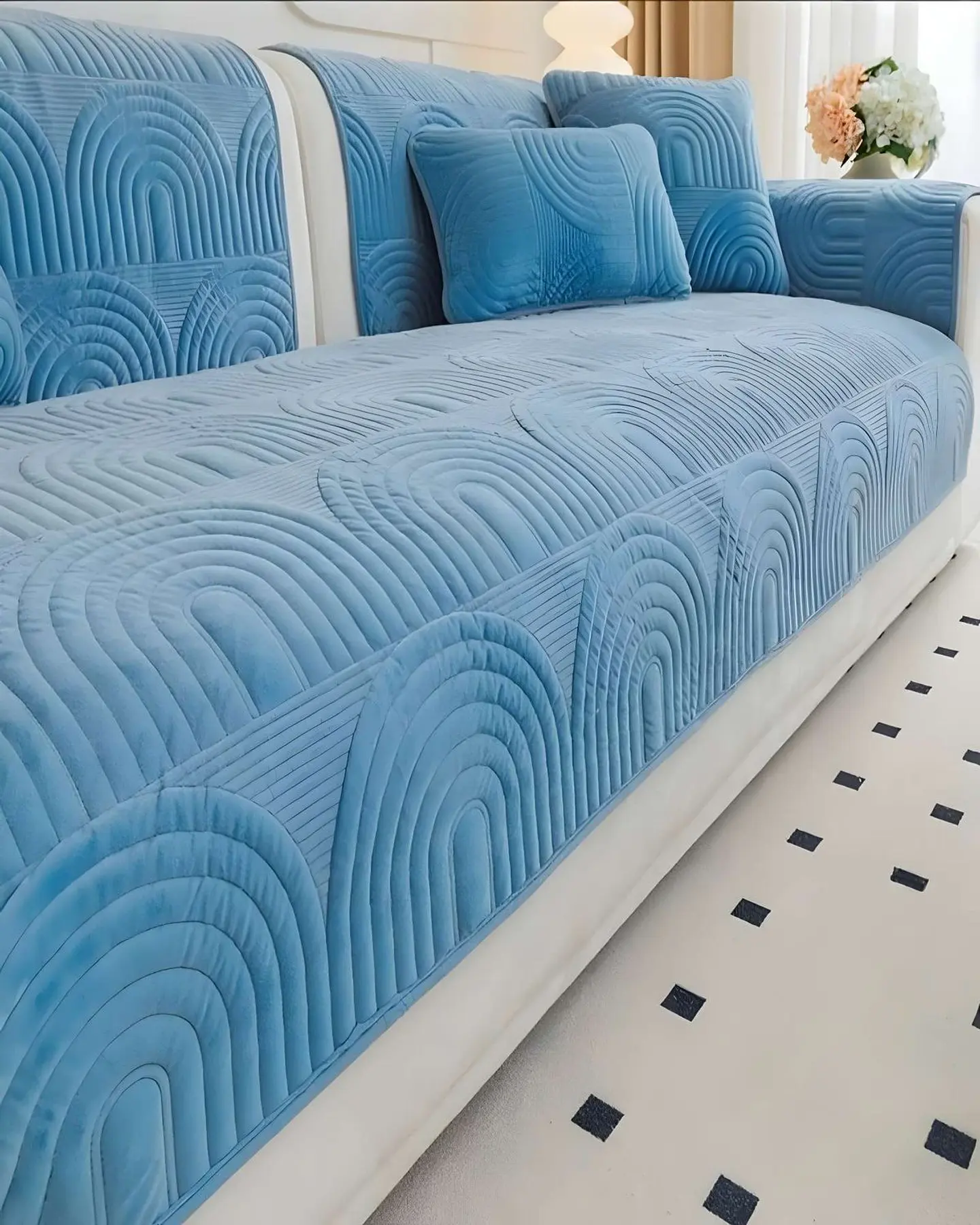 PACK DE 5 FUNDAS PARA SOFA CON DISEÑO CELESTE 4