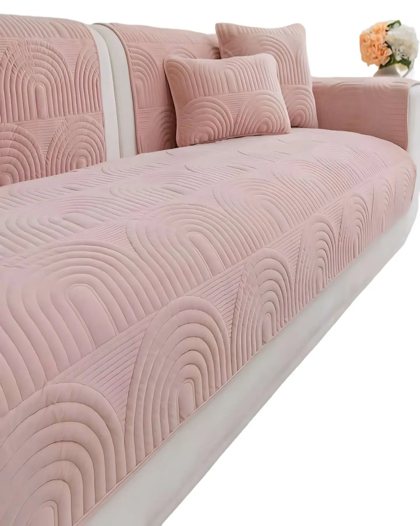 PACK DE 5 FUNDAS PARA SOFA CON DISEÑO ROSA 2