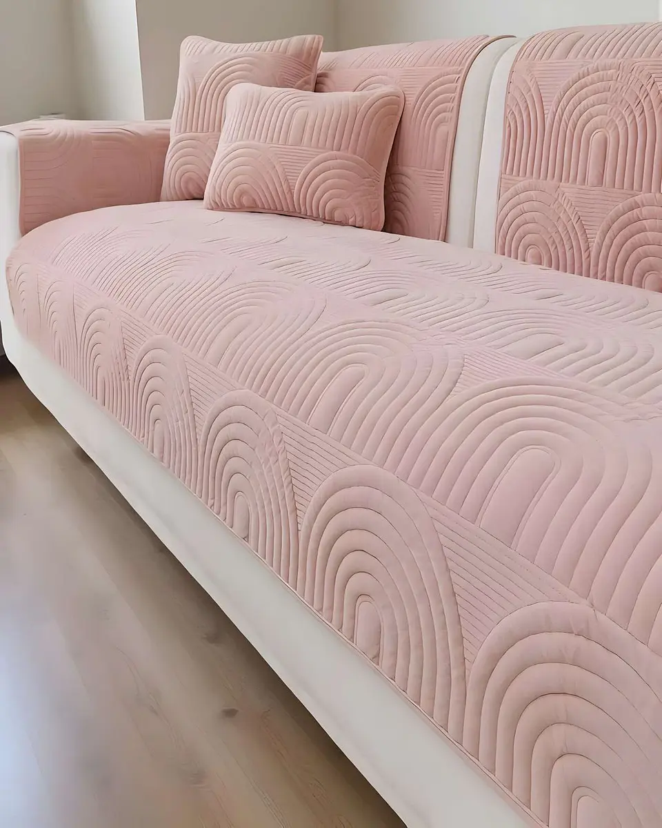 PACK DE 5 FUNDAS PARA SOFA CON DISEÑO ROSA 3
