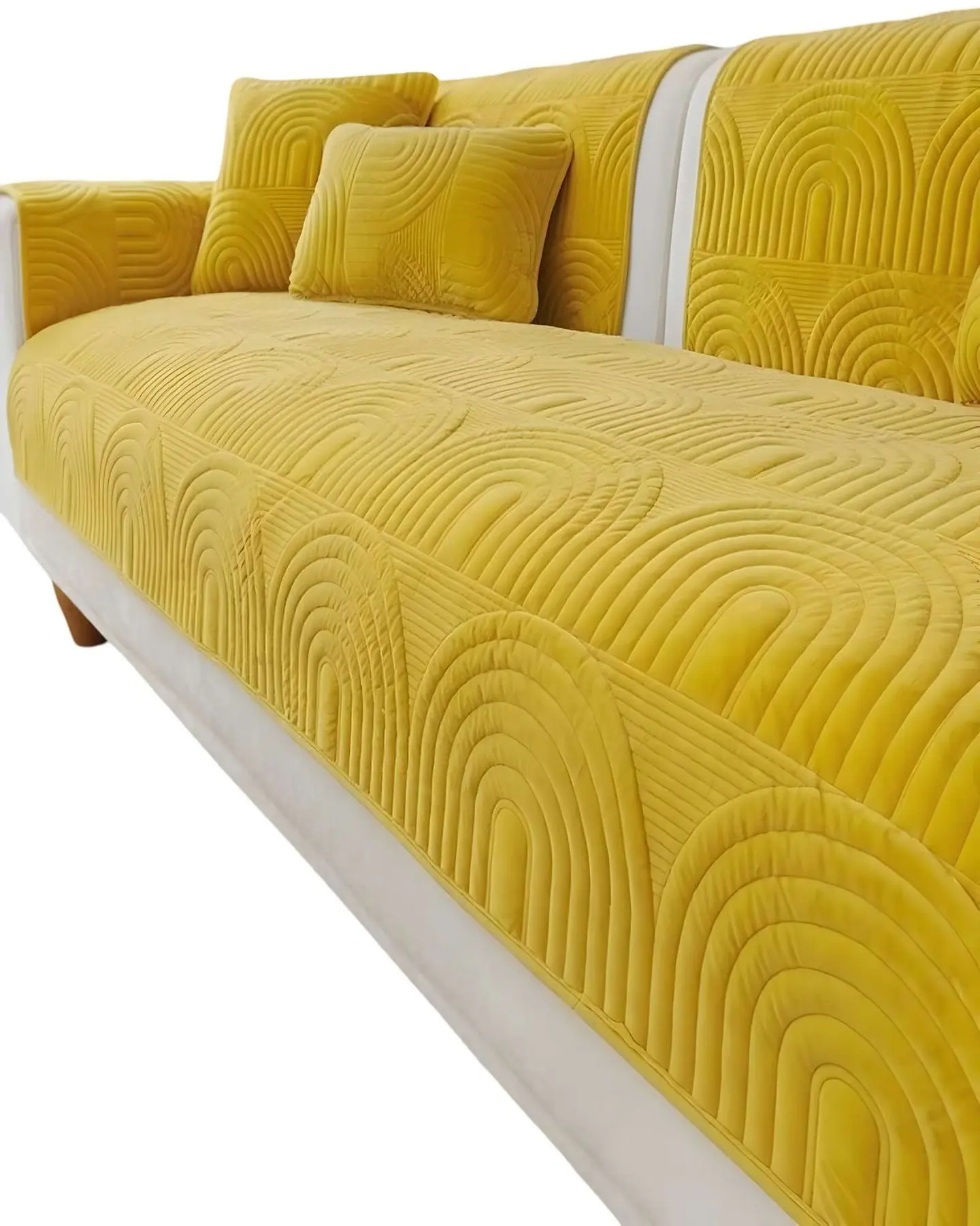 PACK DE 5 FUNDAS PARA SOFA CON DISEÑO AMARILLO 1