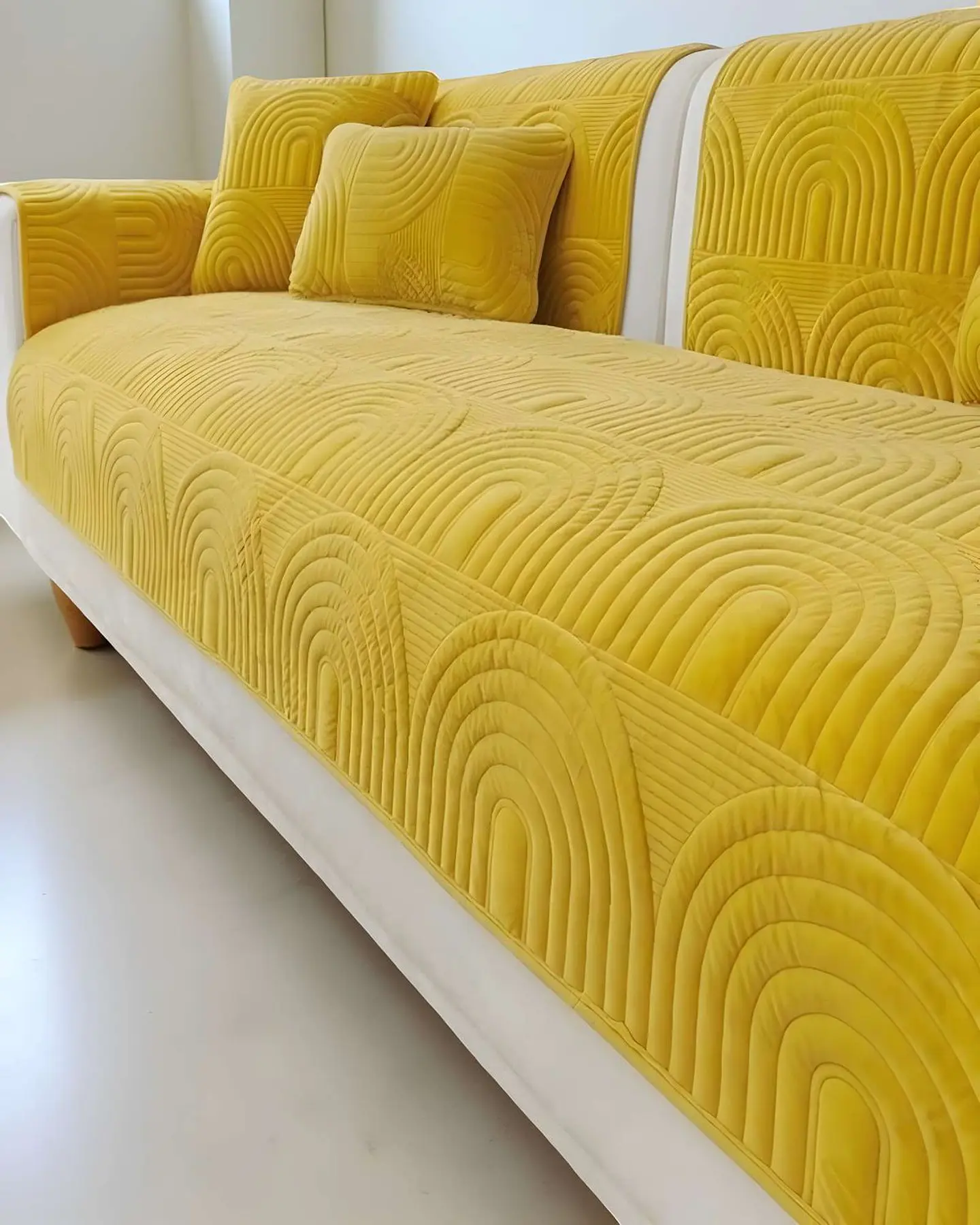 PACK DE 5 FUNDAS PARA SOFA CON DISEÑO AMARILLO 3
