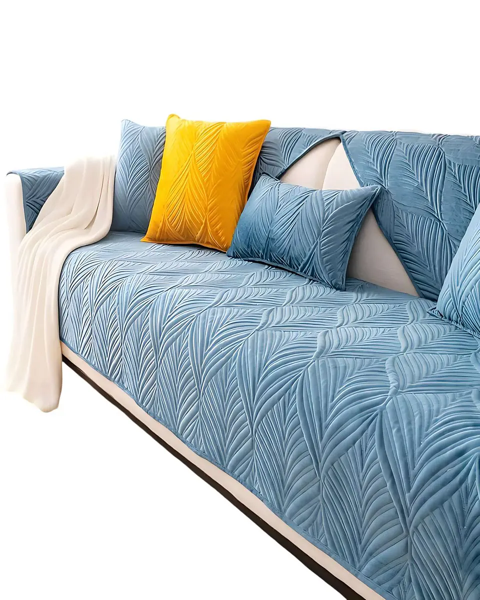 PACK DE 5 FUNDAS PARA SOFA CON DISEÑO CELESTE 1