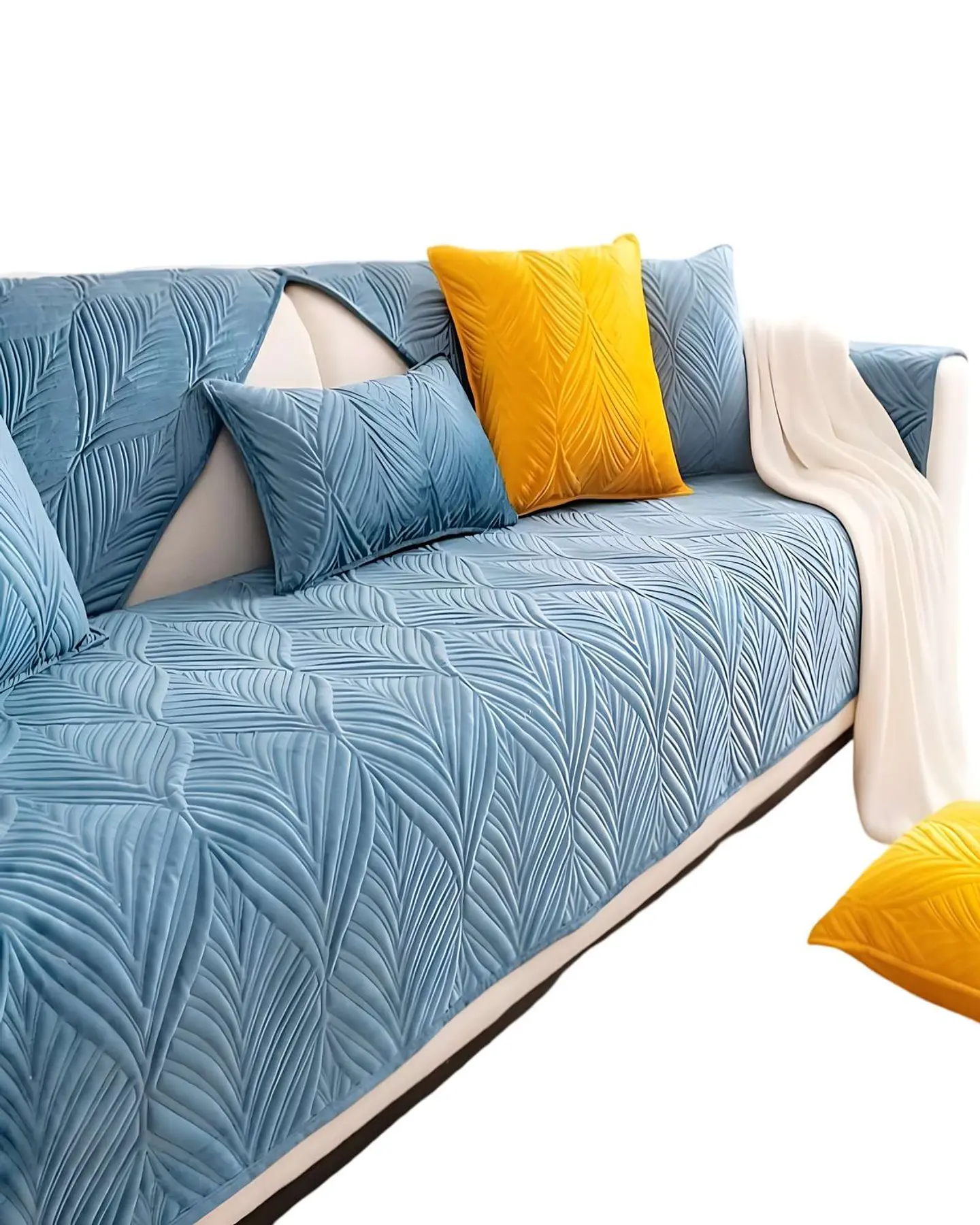 PACK DE 5 FUNDAS PARA SOFA CON DISEÑO CELESTE 2