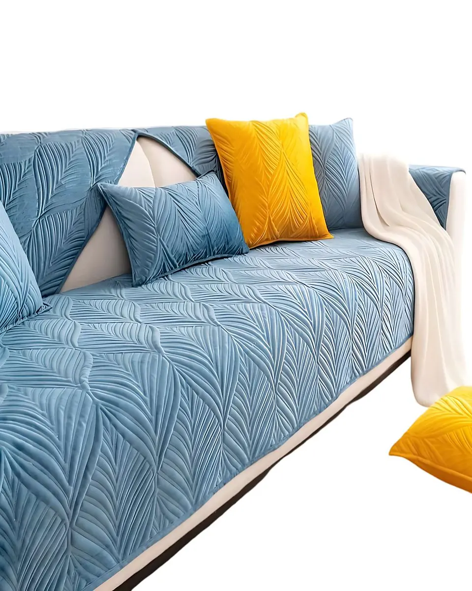 PACK DE 5 FUNDAS PARA SOFA CON DISEÑO CELESTE 2