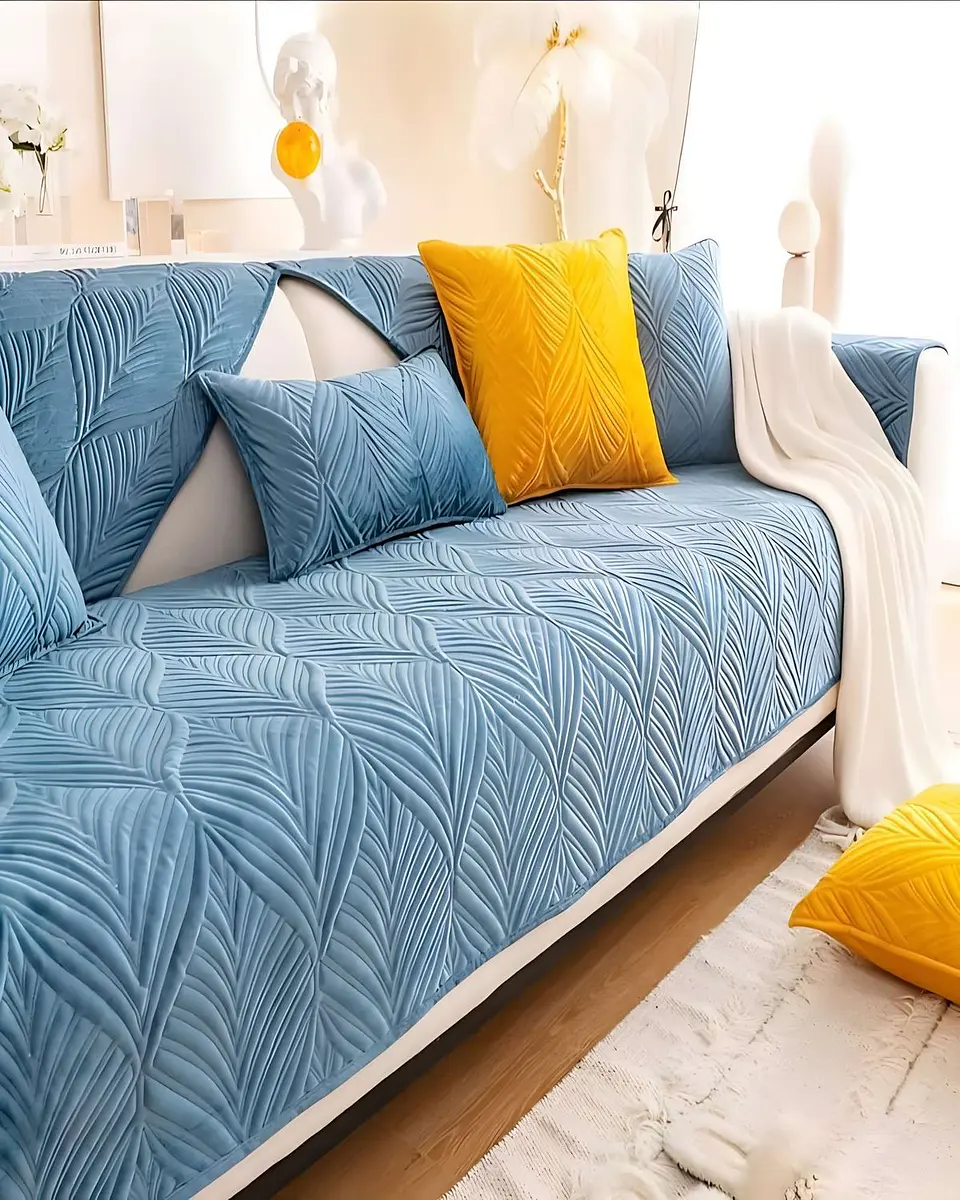 PACK DE 5 FUNDAS PARA SOFA CON DISEÑO CELESTE 4