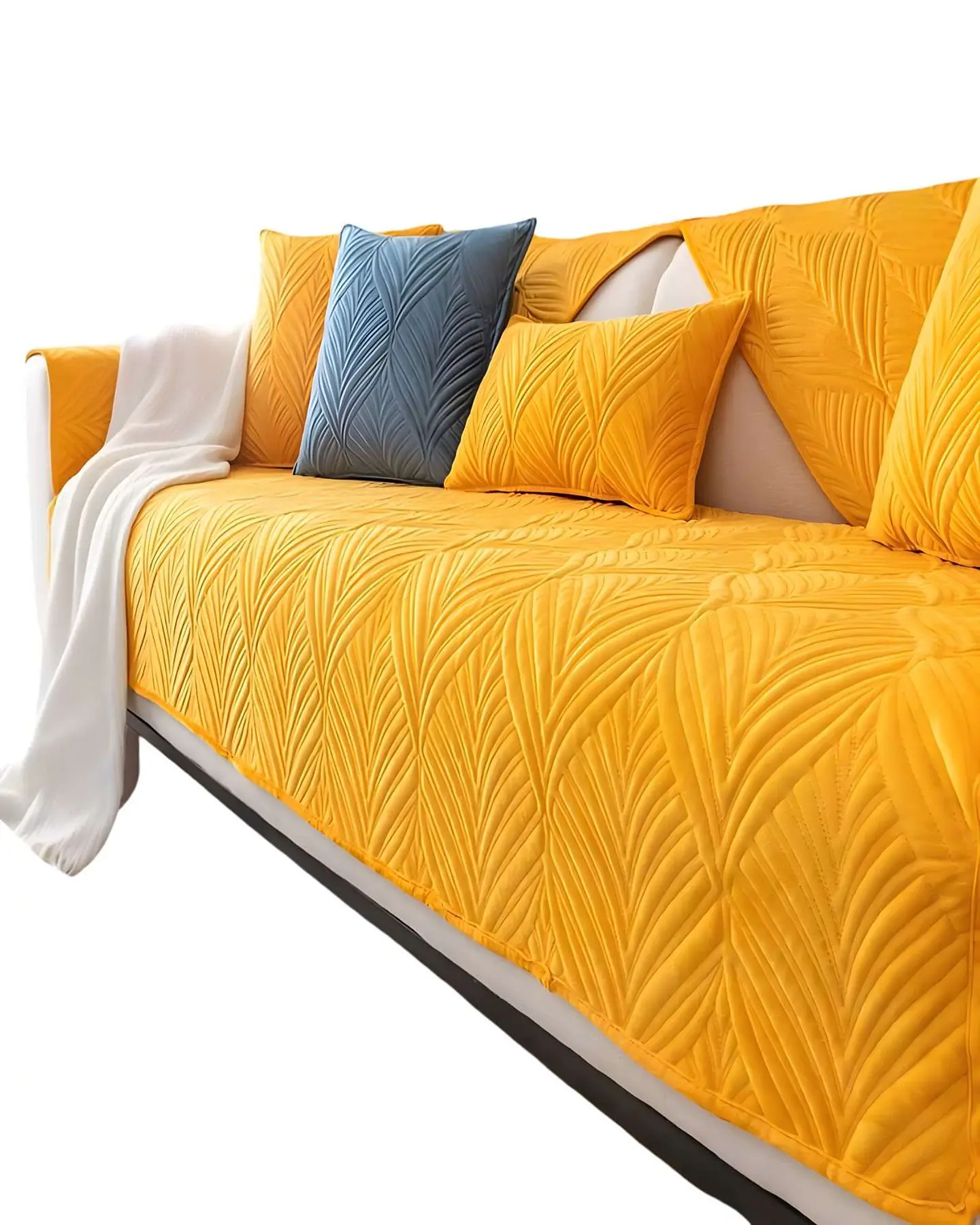 PACK DE 5 FUNDAS PARA SOFA CON DISEÑO AMARILLO 1