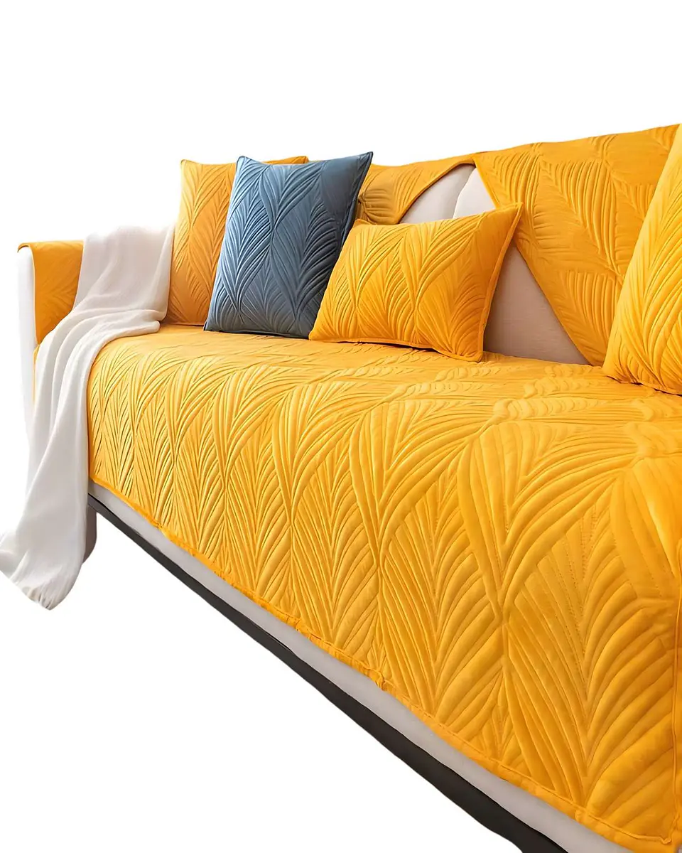 PACK DE 5 FUNDAS PARA SOFA CON DISEÑO AMARILLO 1