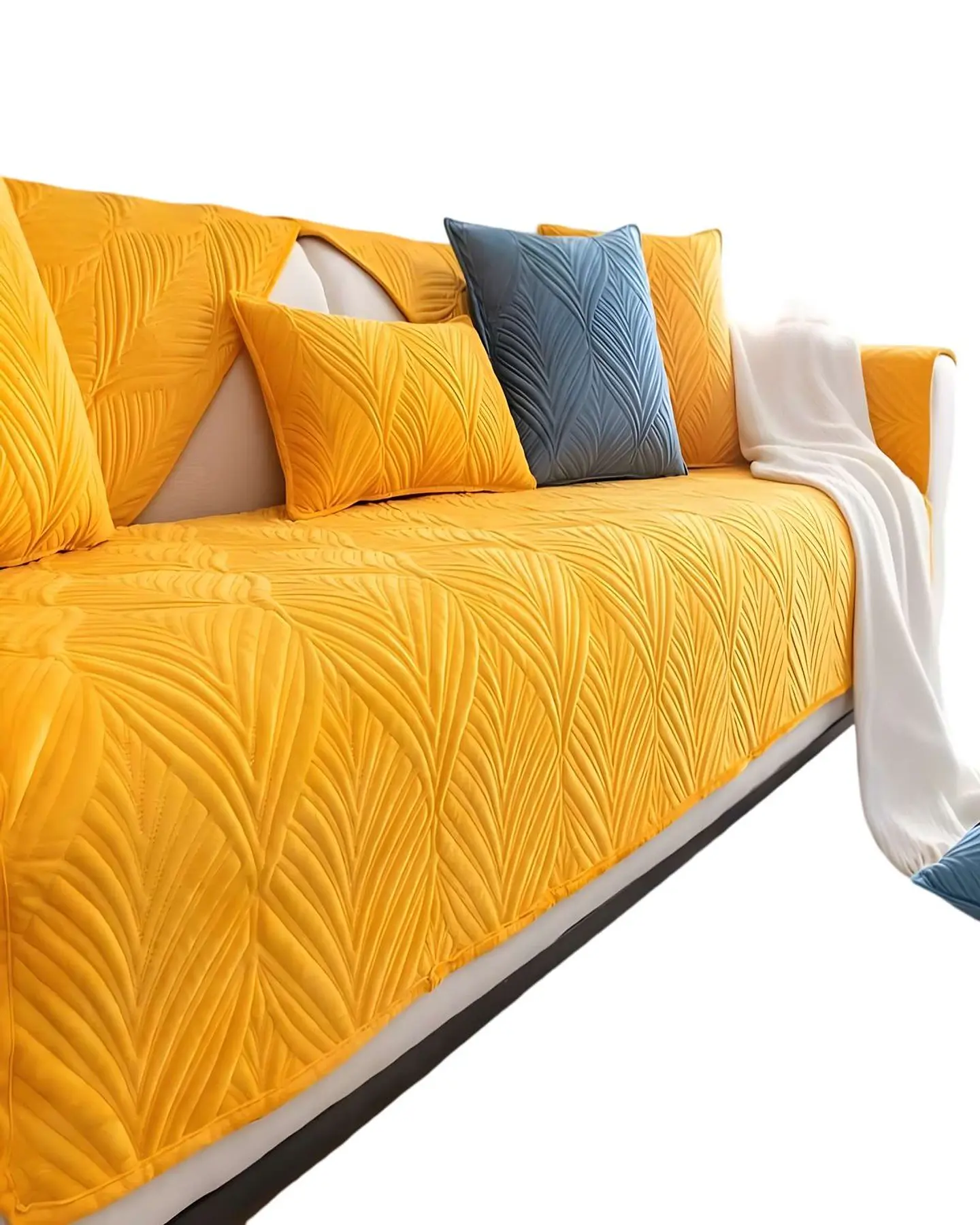 PACK DE 5 FUNDAS PARA SOFA CON DISEÑO AMARILLO 2