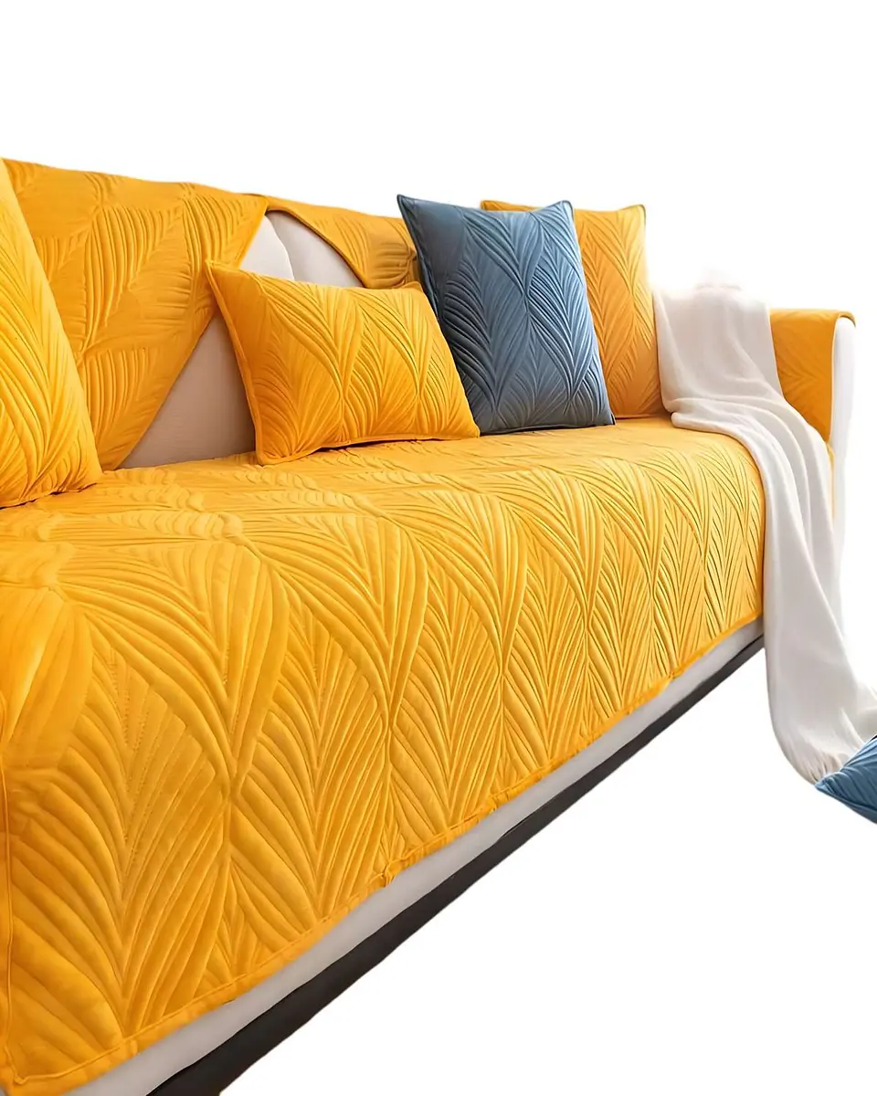 PACK DE 5 FUNDAS PARA SOFA CON DISEÑO AMARILLO 2