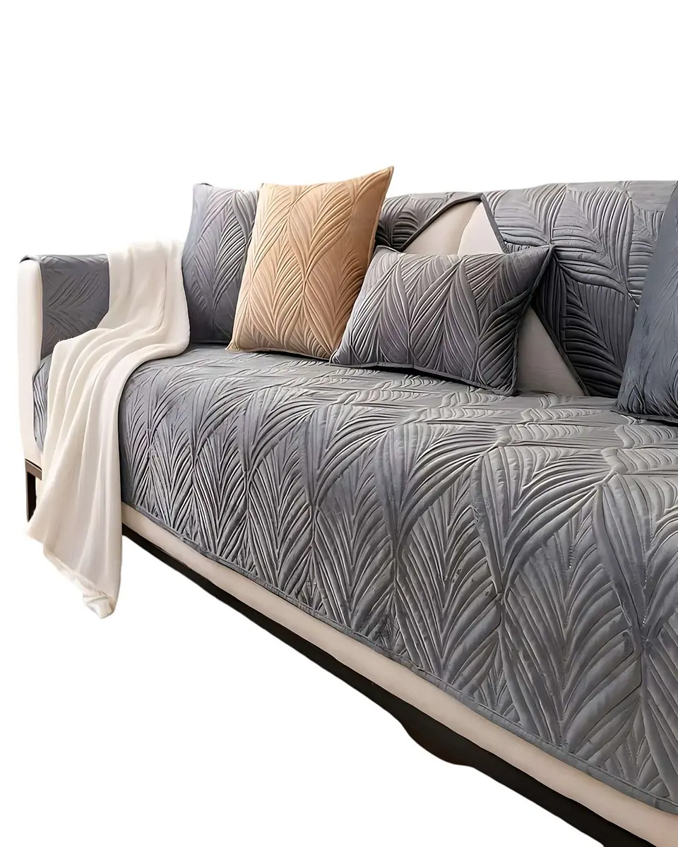 PACK DE 5 FUNDAS PARA SOFA CON DISEÑO GRIS 1