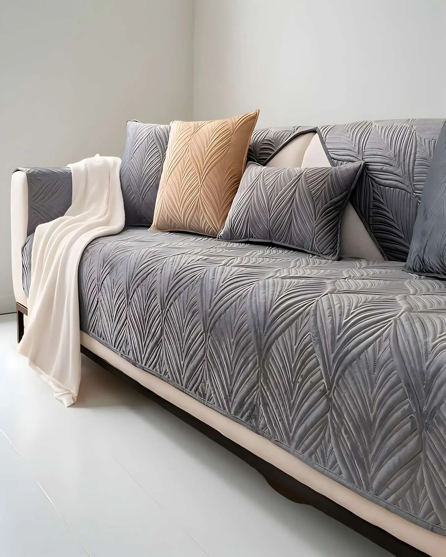 PACK DE 5 FUNDAS PARA SOFA CON DISEÑO GRIS 3