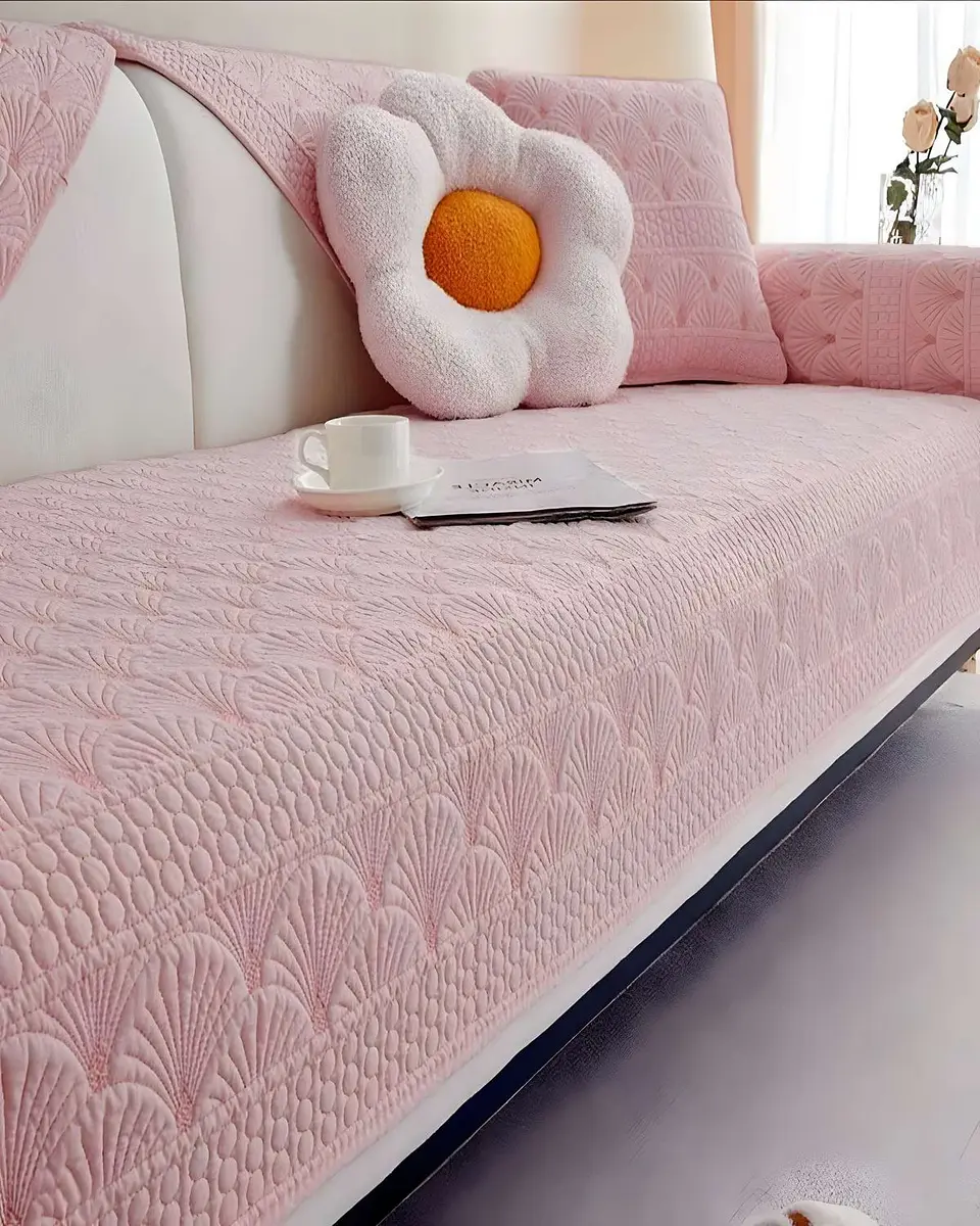 PACK DE 5 FUNDAS PARA SOFA CON DISEÑO ROSA 4