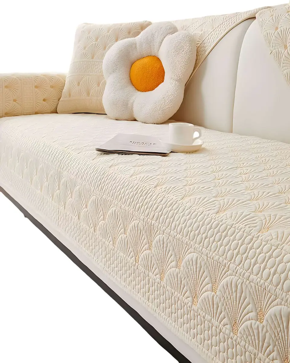 PACK DE 5 FUNDAS PARA SOFA CON DISEÑO BLANCO 1
