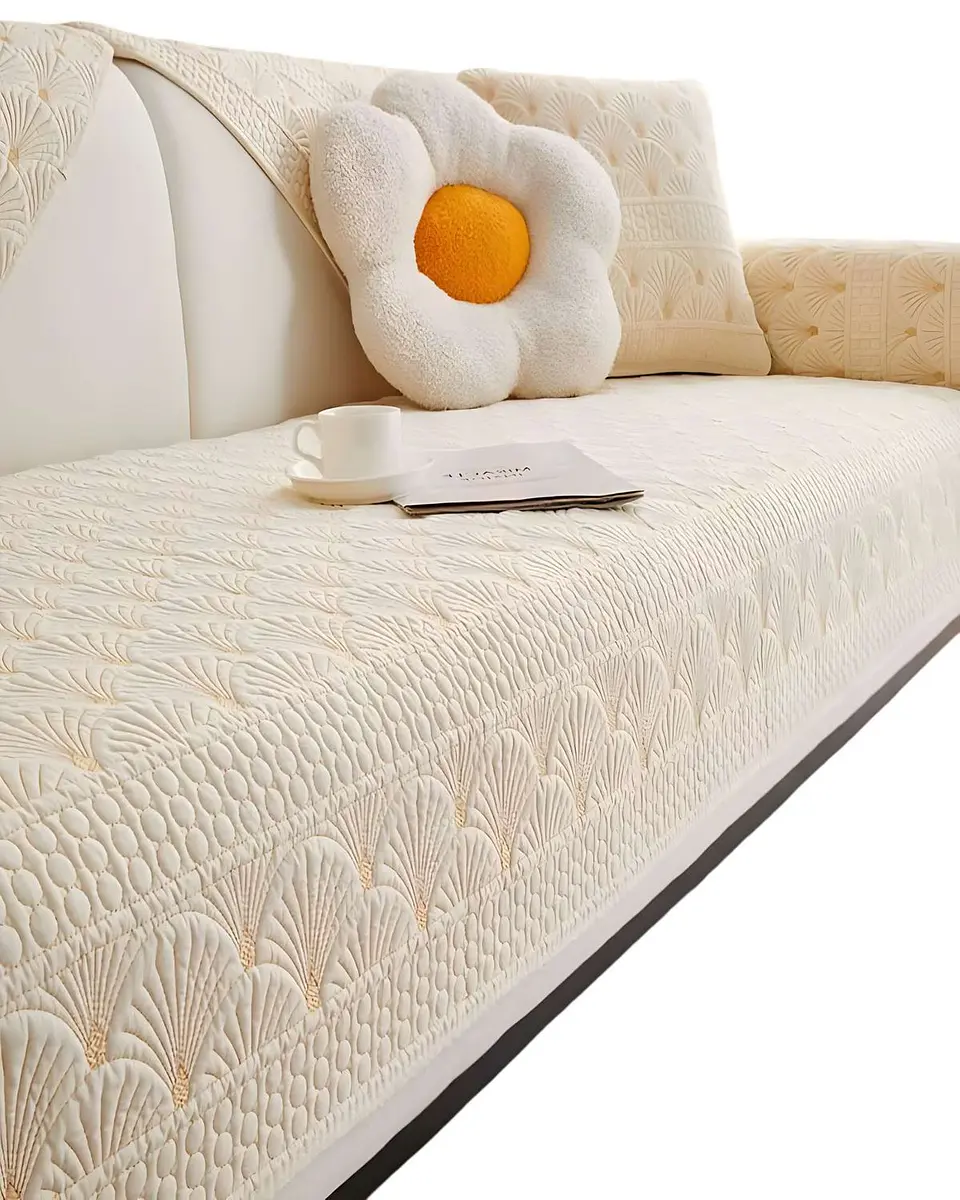 PACK DE 5 FUNDAS PARA SOFA CON DISEÑO BLANCO 2